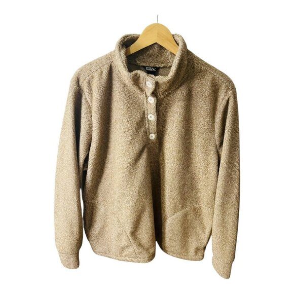 Eddie Bauer Women's Quarter Button Up Pullover Sweater Pumice Size XL NWT - Picture 2 of 9